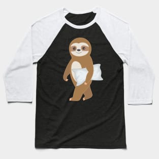Cute baby sloth walking with a pillow Baseball T-Shirt